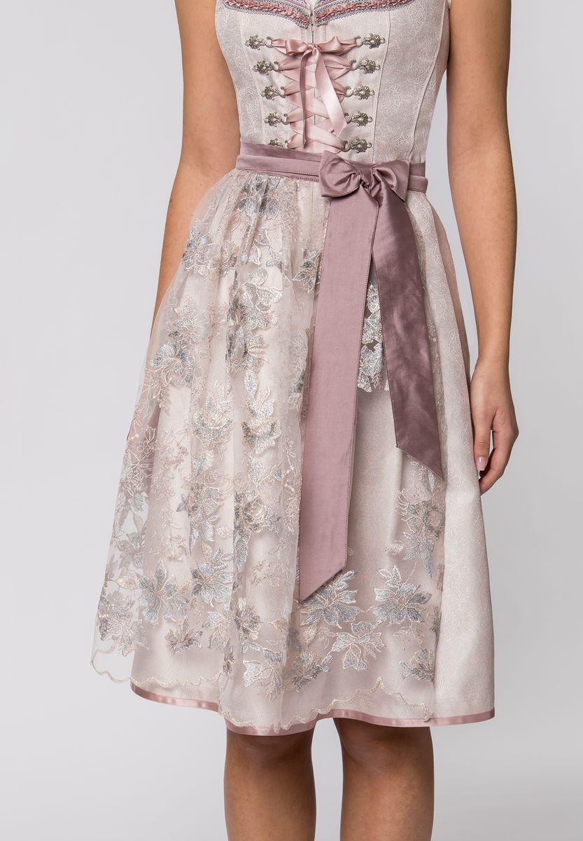 Elegantes Jacquard-Dirndl mit Spitze