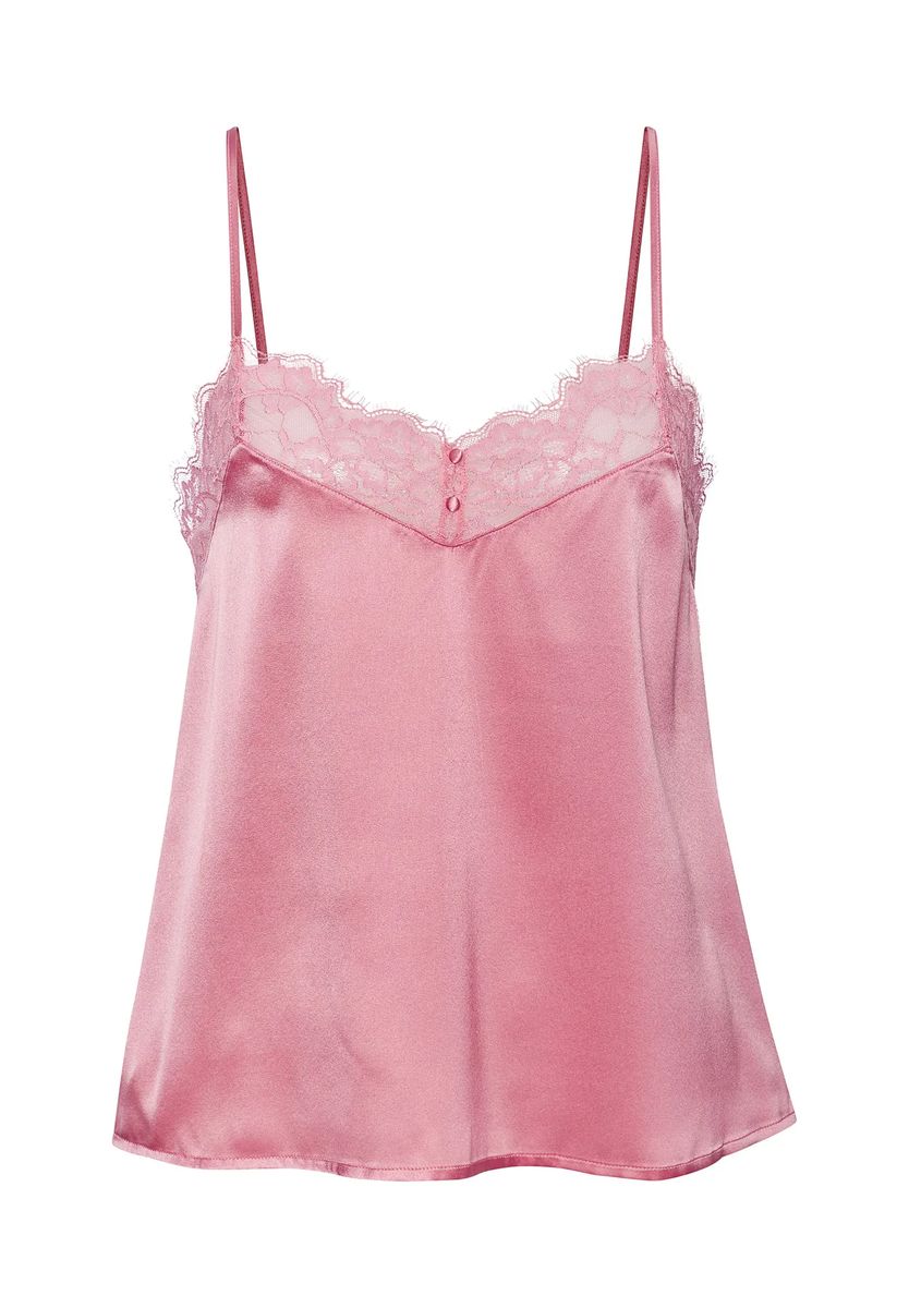 Satin-Camisole mit floraler Spitze