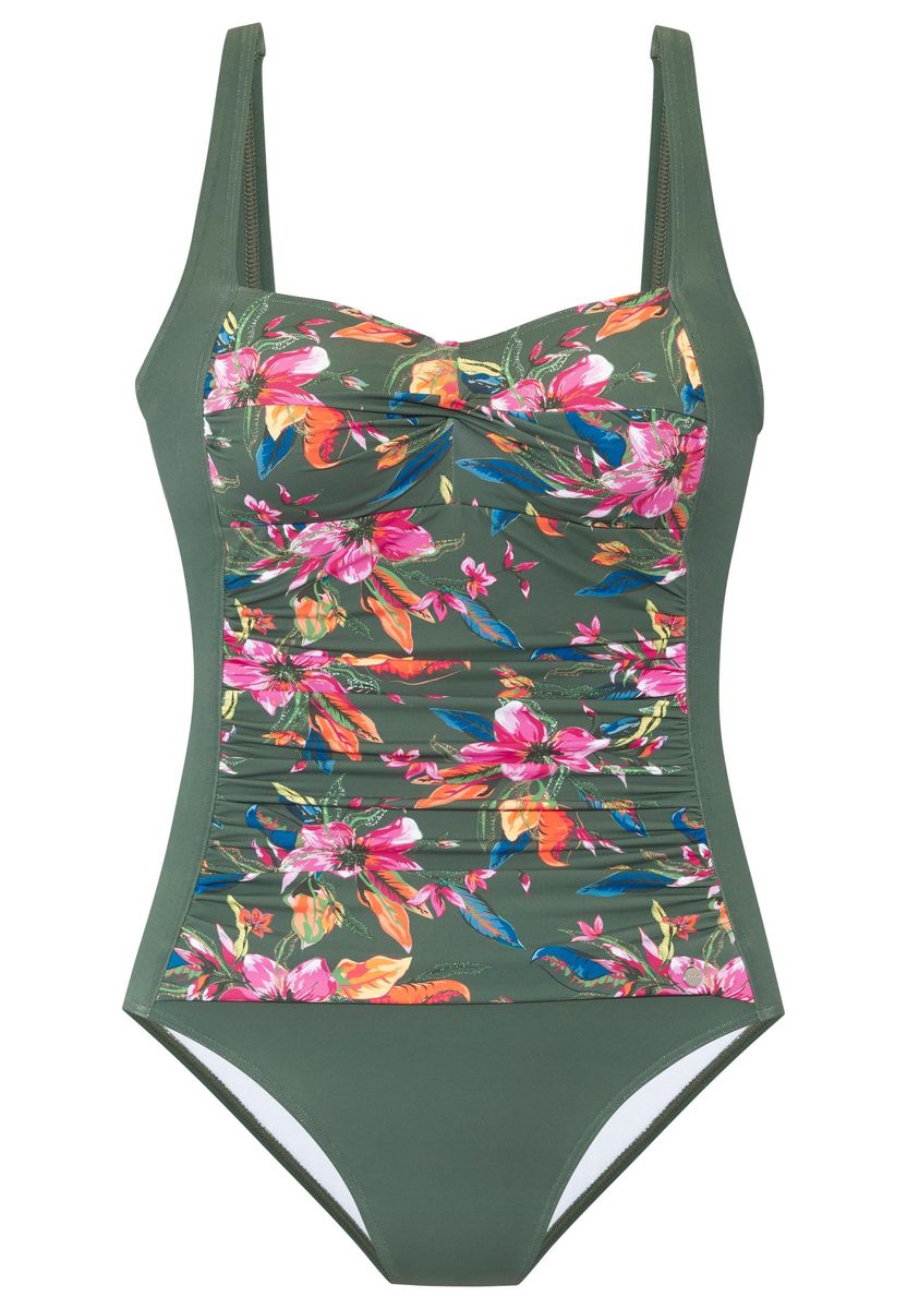 Eleganter Einteiler mit Blumenprint und Raffung