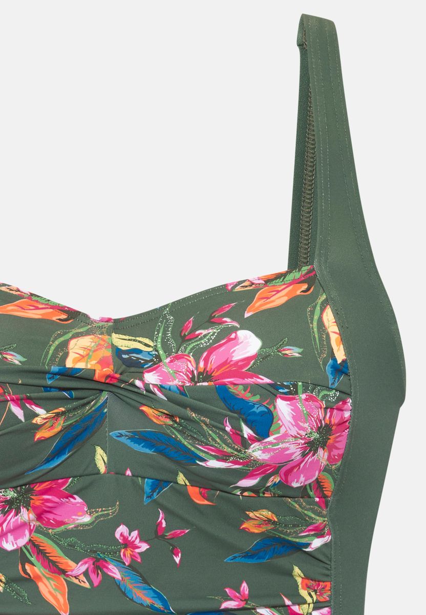 Eleganter Einteiler mit Blumenprint und Raffung