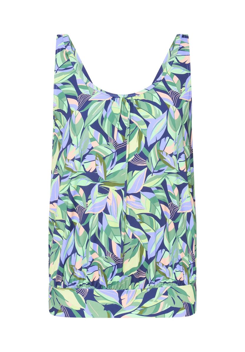 Tropisches Blättermuster Blouson-Top