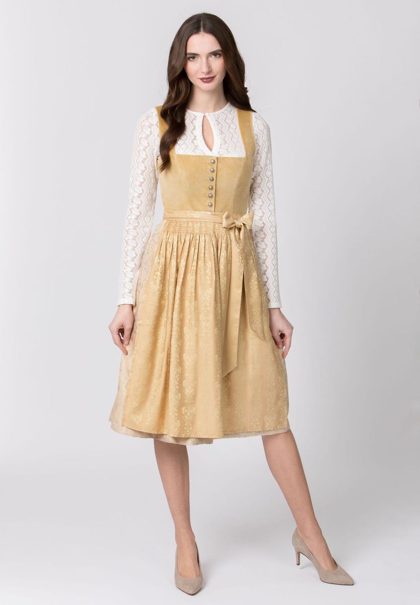 Elegantes Samt- und Jacquard-Dirndl