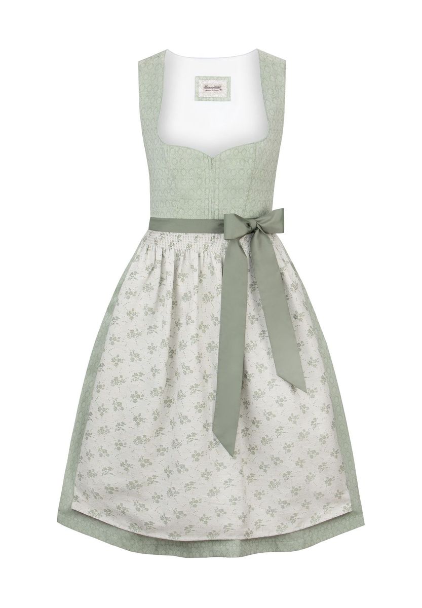 Traditionelles Jacquard-Midi-Dirndl mit Blumenmuster