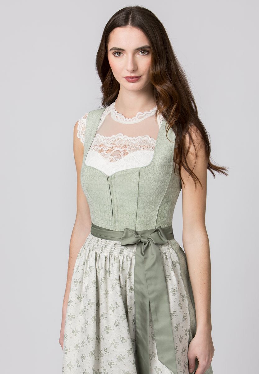 Traditionelles Jacquard-Midi-Dirndl mit Blumenmuster