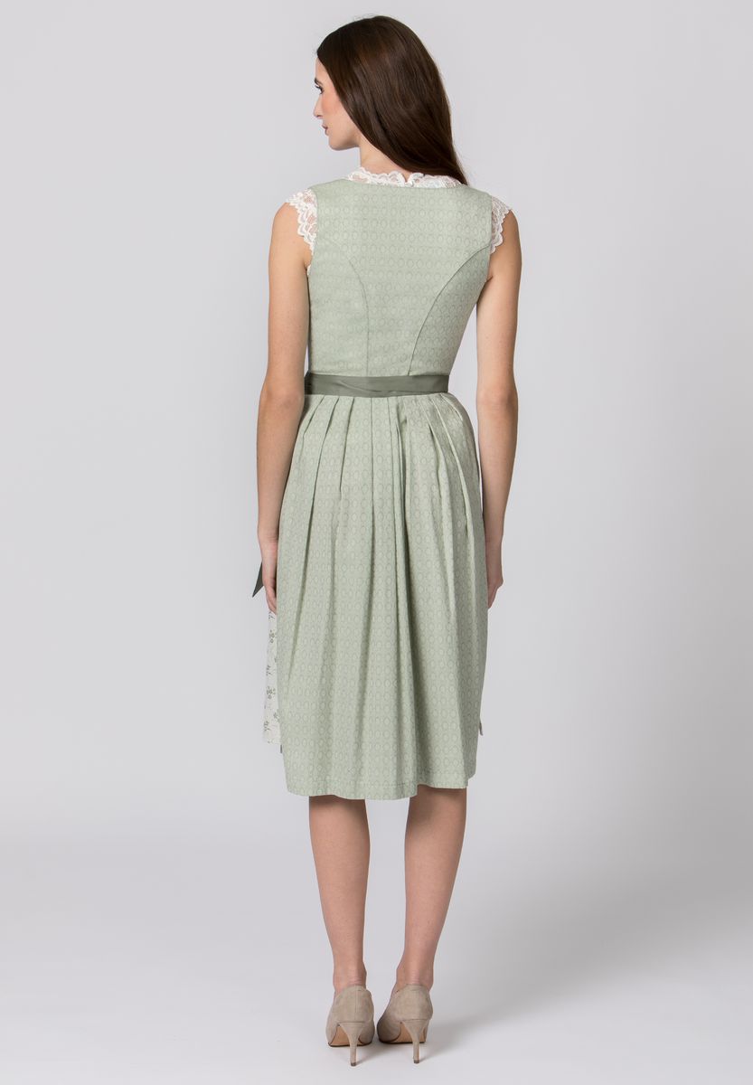 Traditionelles Jacquard-Midi-Dirndl mit Blumenmuster