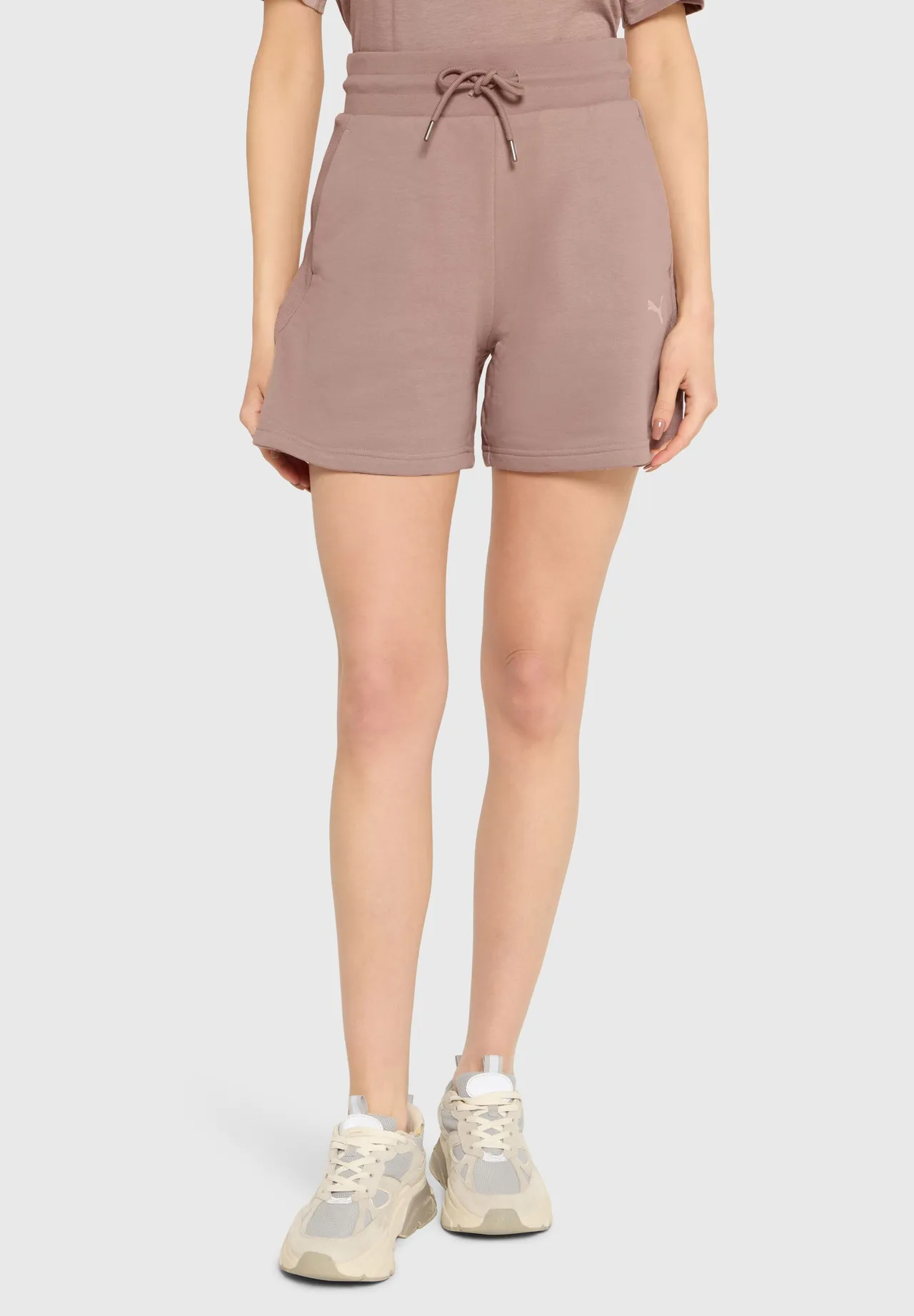 High-Waist Sweatshorts mit Kordelzug
