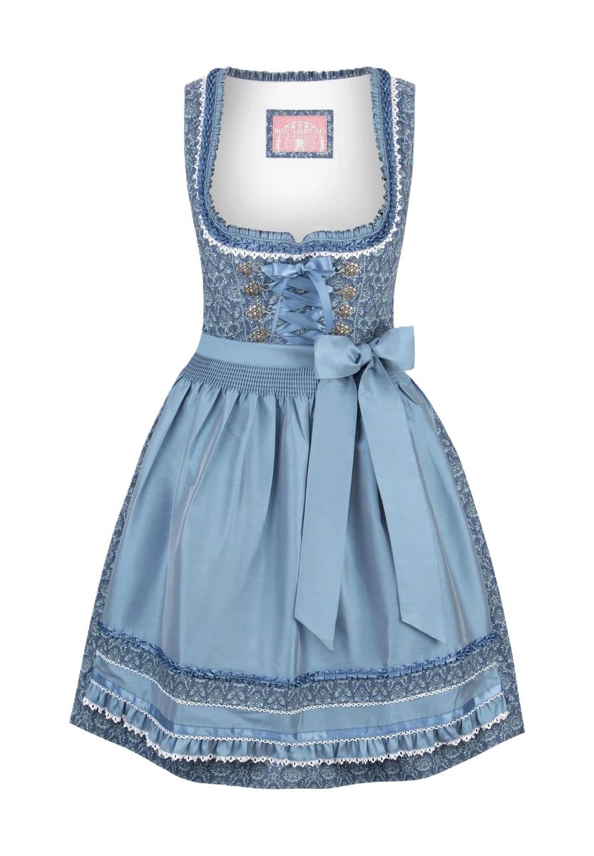 Verziertes Midi-Dirndl mit Blumenmuster