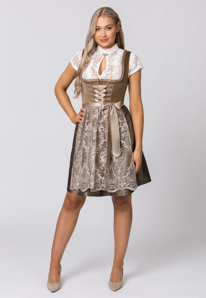 Elegantes Samtdirndl in Midi-Länge
