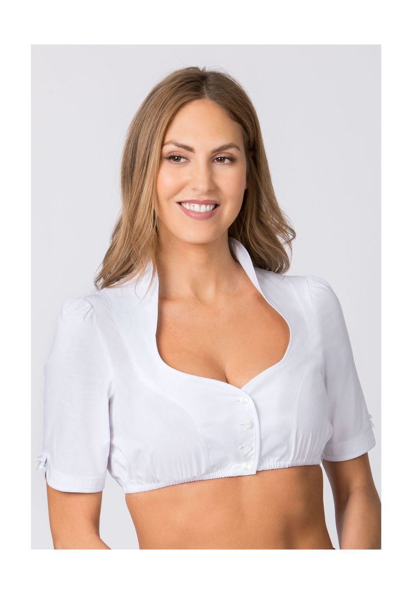 Elegante Dirndlbluse mit Schalkragen