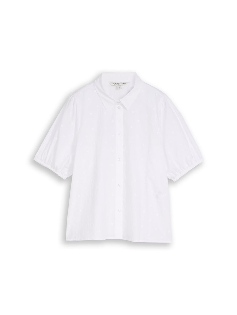 Bestickte Puffärmel-Bluse