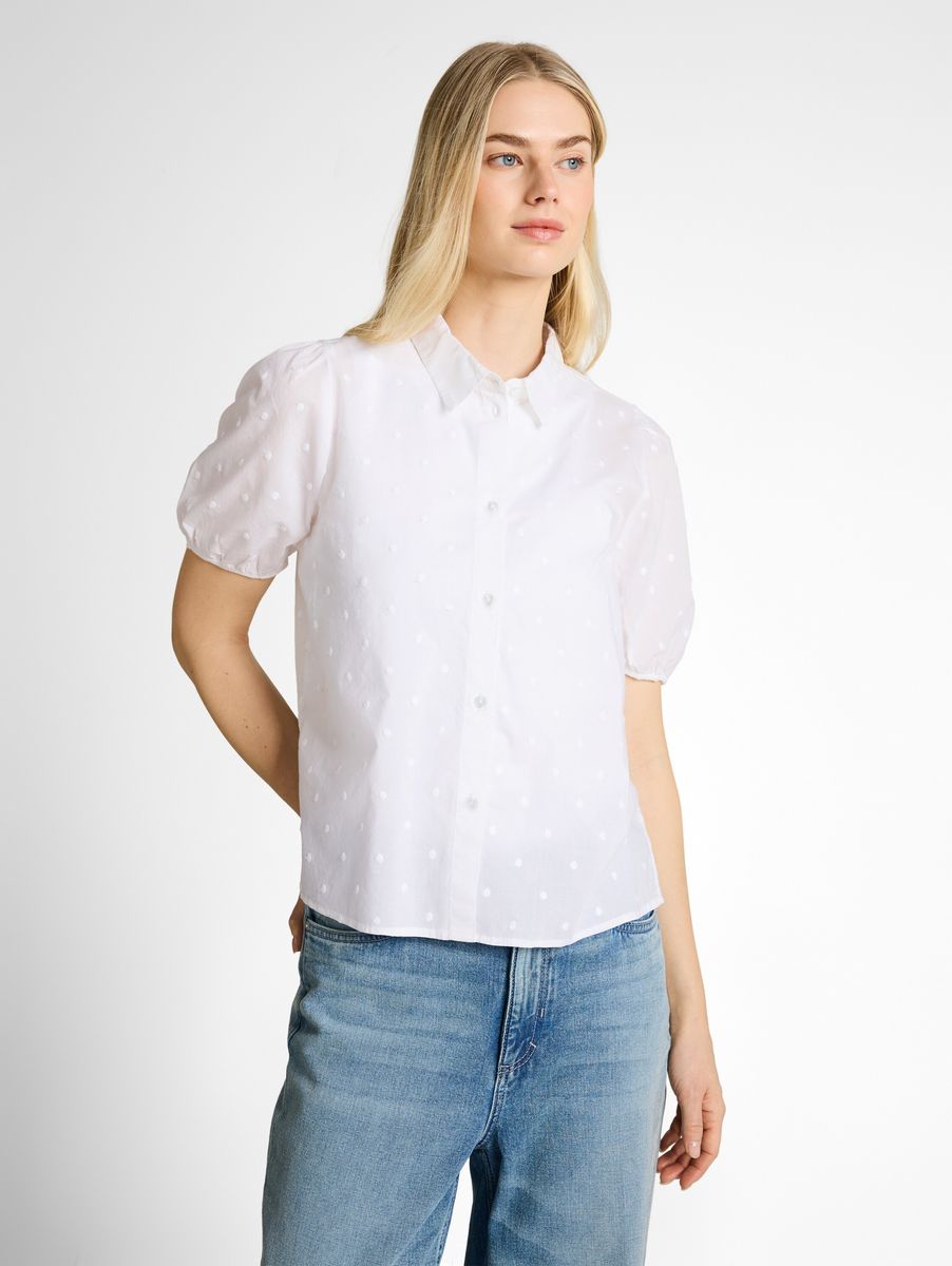 Bestickte Puffärmel-Bluse