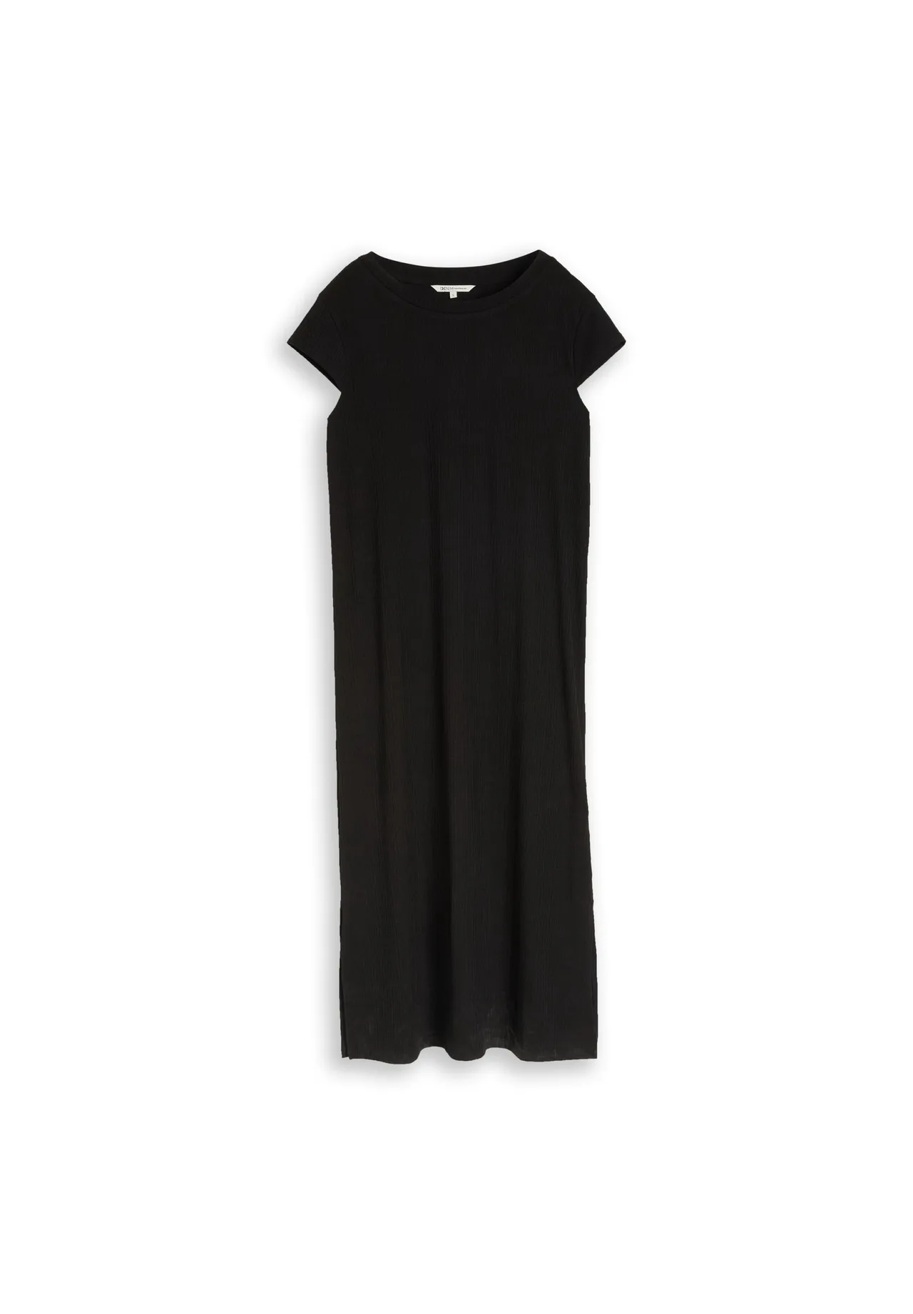 Geripptes T-Shirt Kleid in Maxi-Länge
