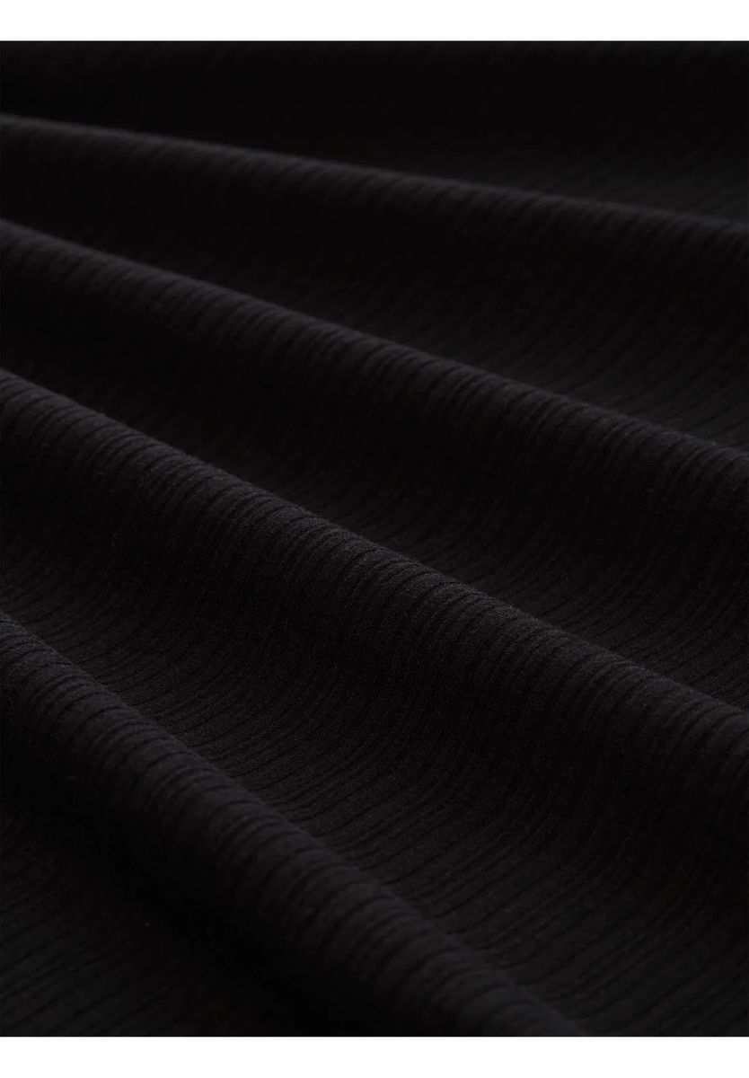 Geripptes T-Shirt Kleid in Maxi-Länge