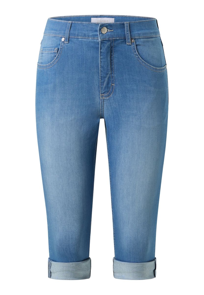 Schmal geschnittene Denim Capri-Jeans