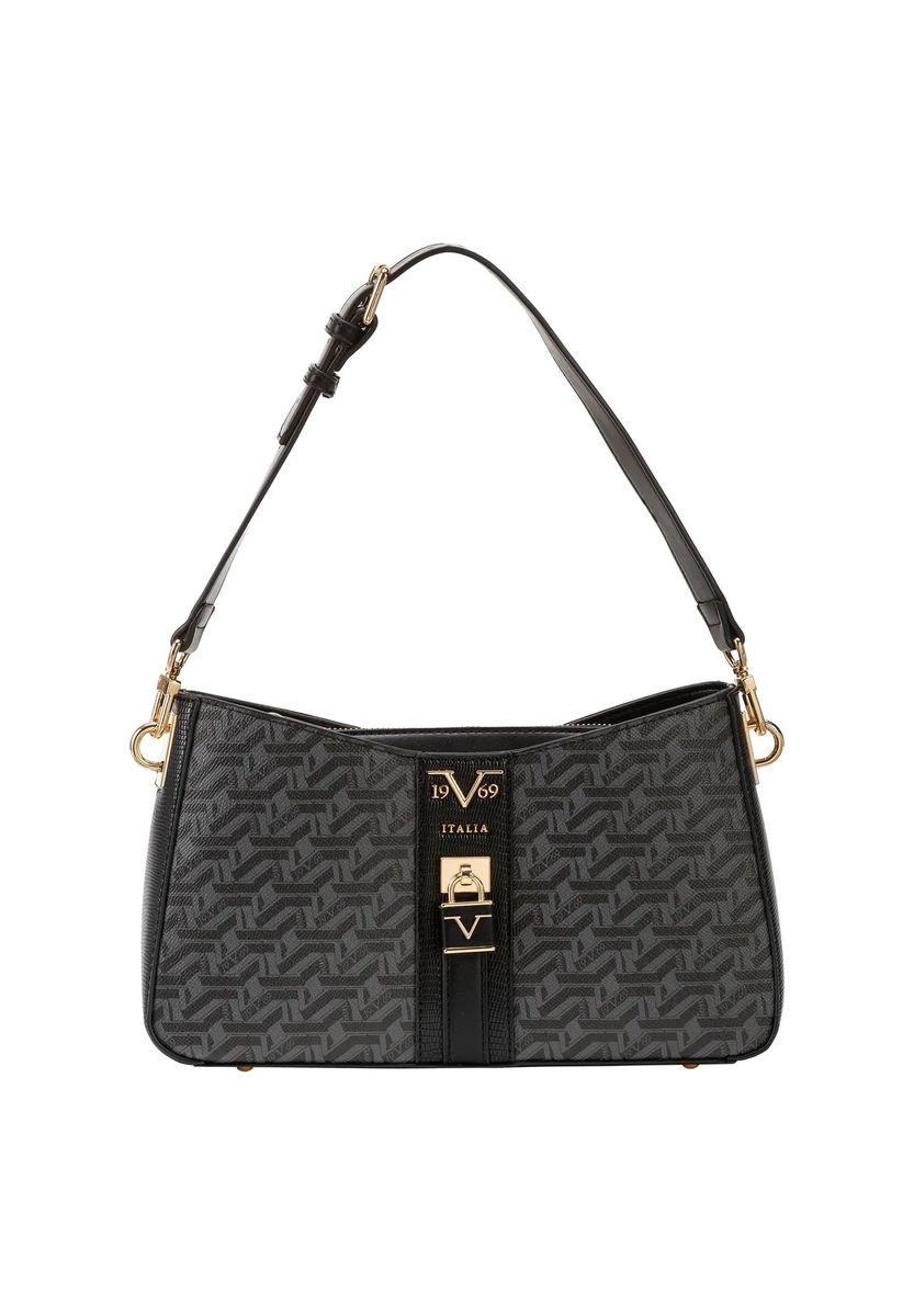 Schultertasche mit Monogramm und Emblem