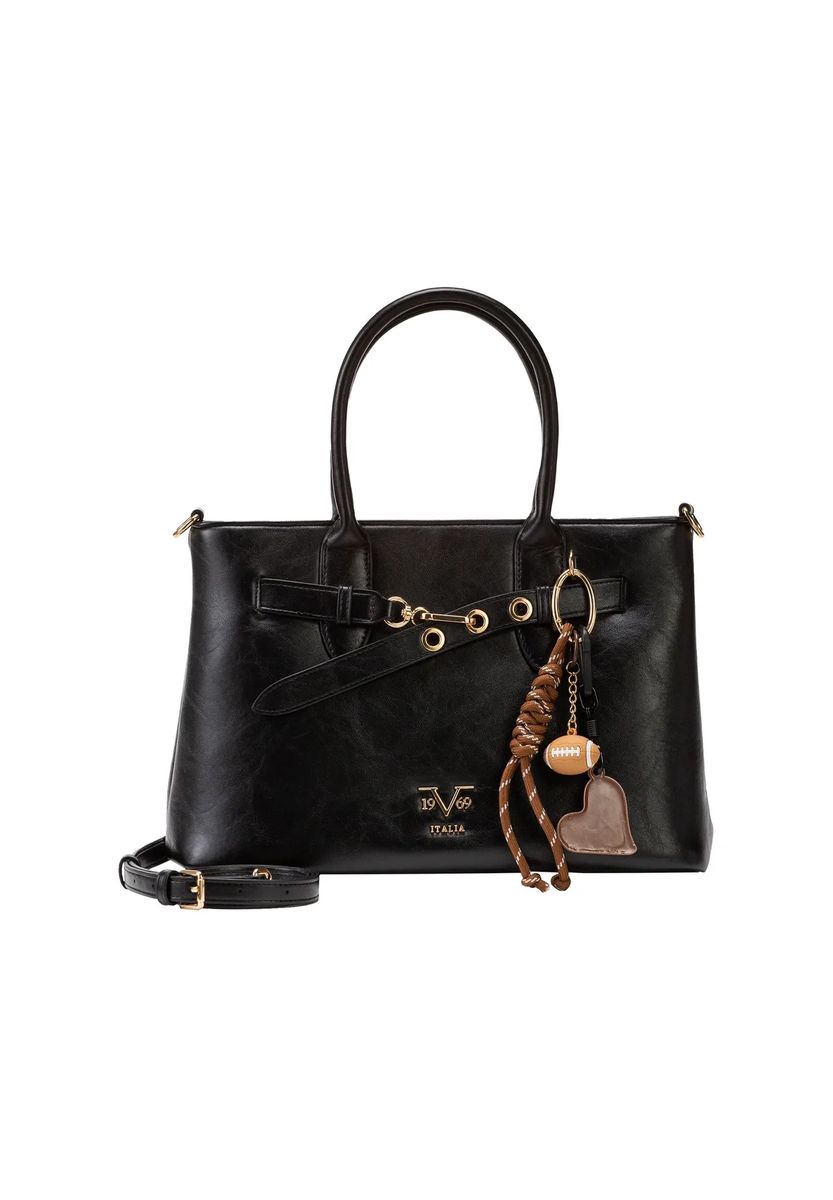 Elegante Henkeltasche mit dekorativen Anhängern