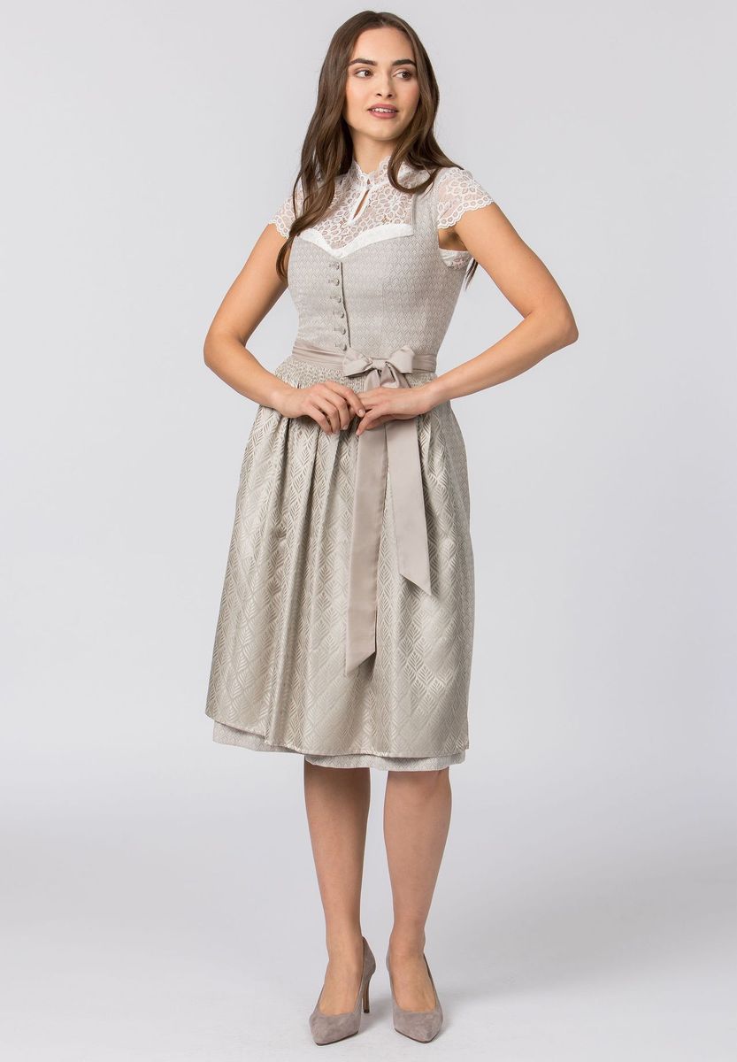 Elegantes Jacquard-Dirndl mit Schürze