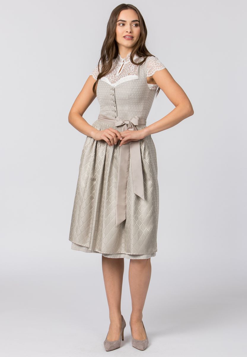 Elegantes Jacquard-Dirndl mit Schürze