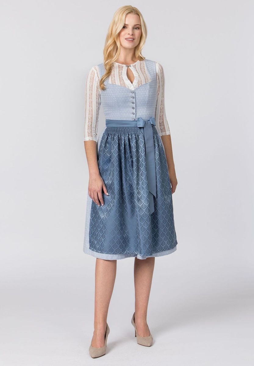 Elegantes Jacquard-Dirndl mit Herz-Ausschnitt