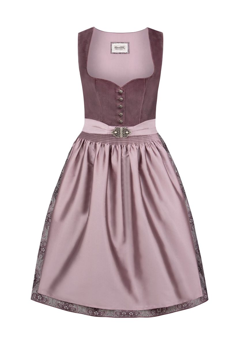 Elegantes Midi-Dirndl mit Samtmieder