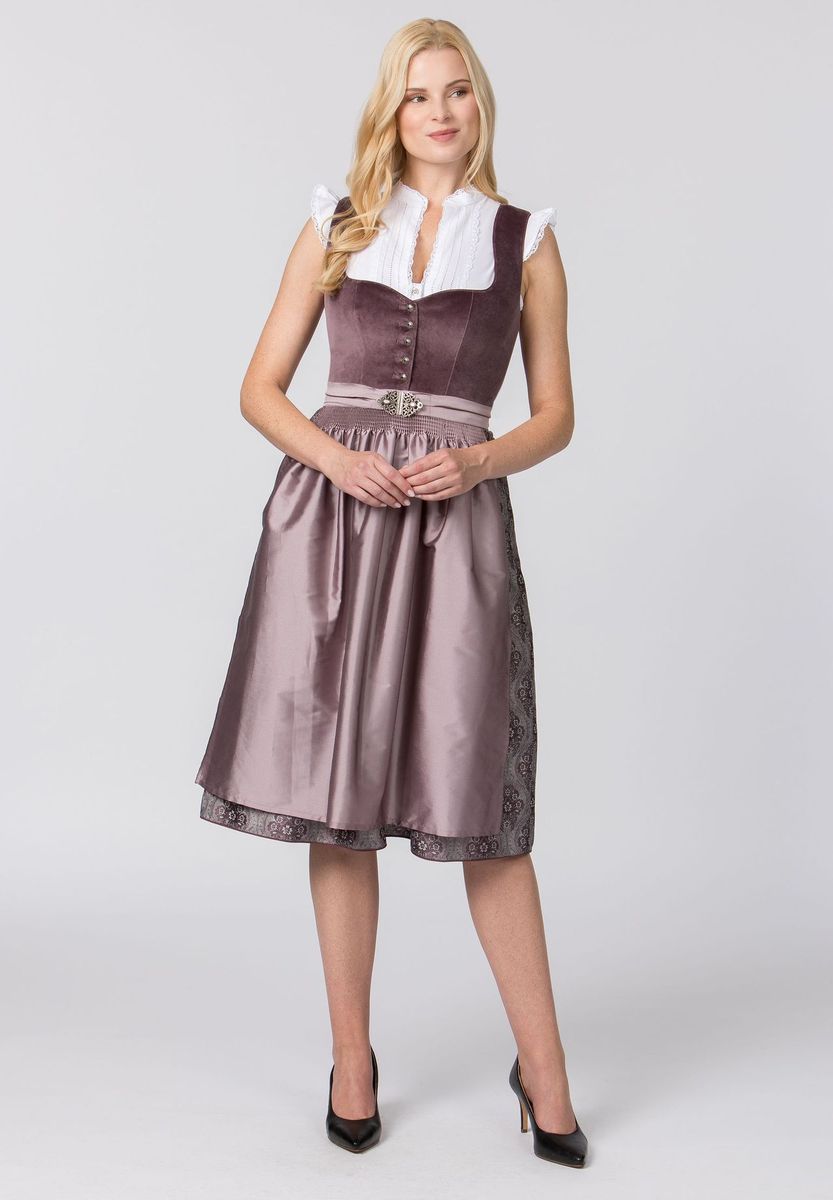 Elegantes Midi-Dirndl mit Samtmieder