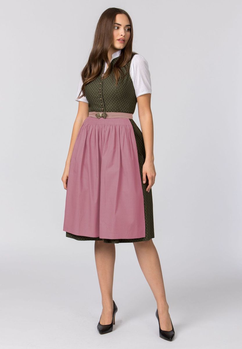 Traditionelles Baumwoll-Dirndl mit V-Ausschnitt