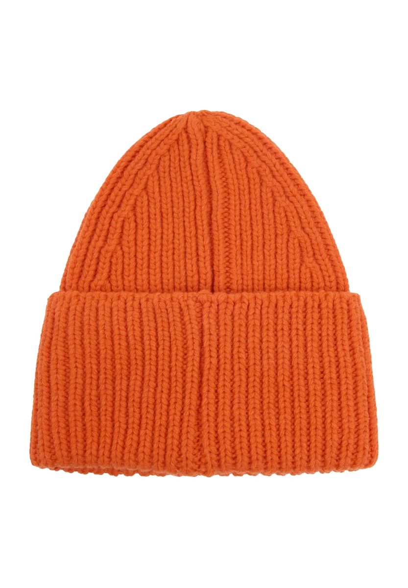 Klassische Rippstrick-Beanie mit Logo