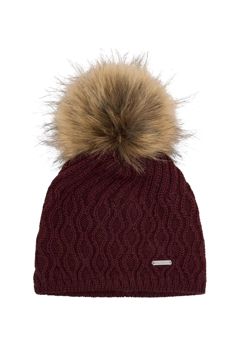 Strukturstrickmütze mit Bommel
