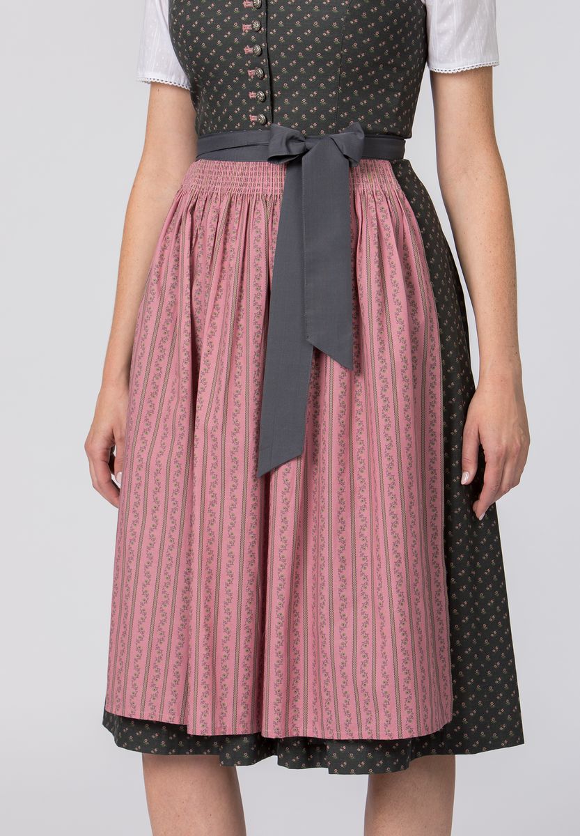 Hochgeschlossenes Dirndl mit Blumenmuster