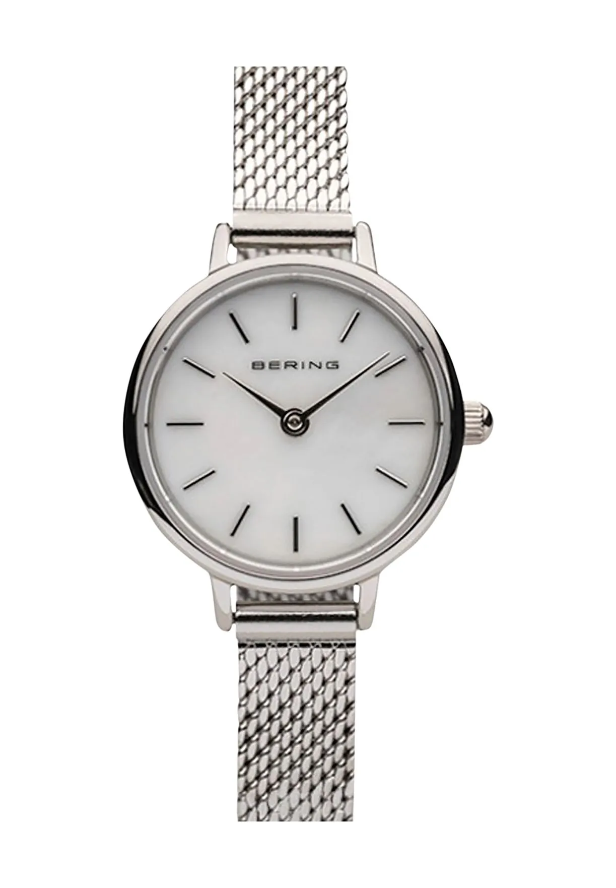 Minimalistische Armbanduhr mit Milanaise-Band