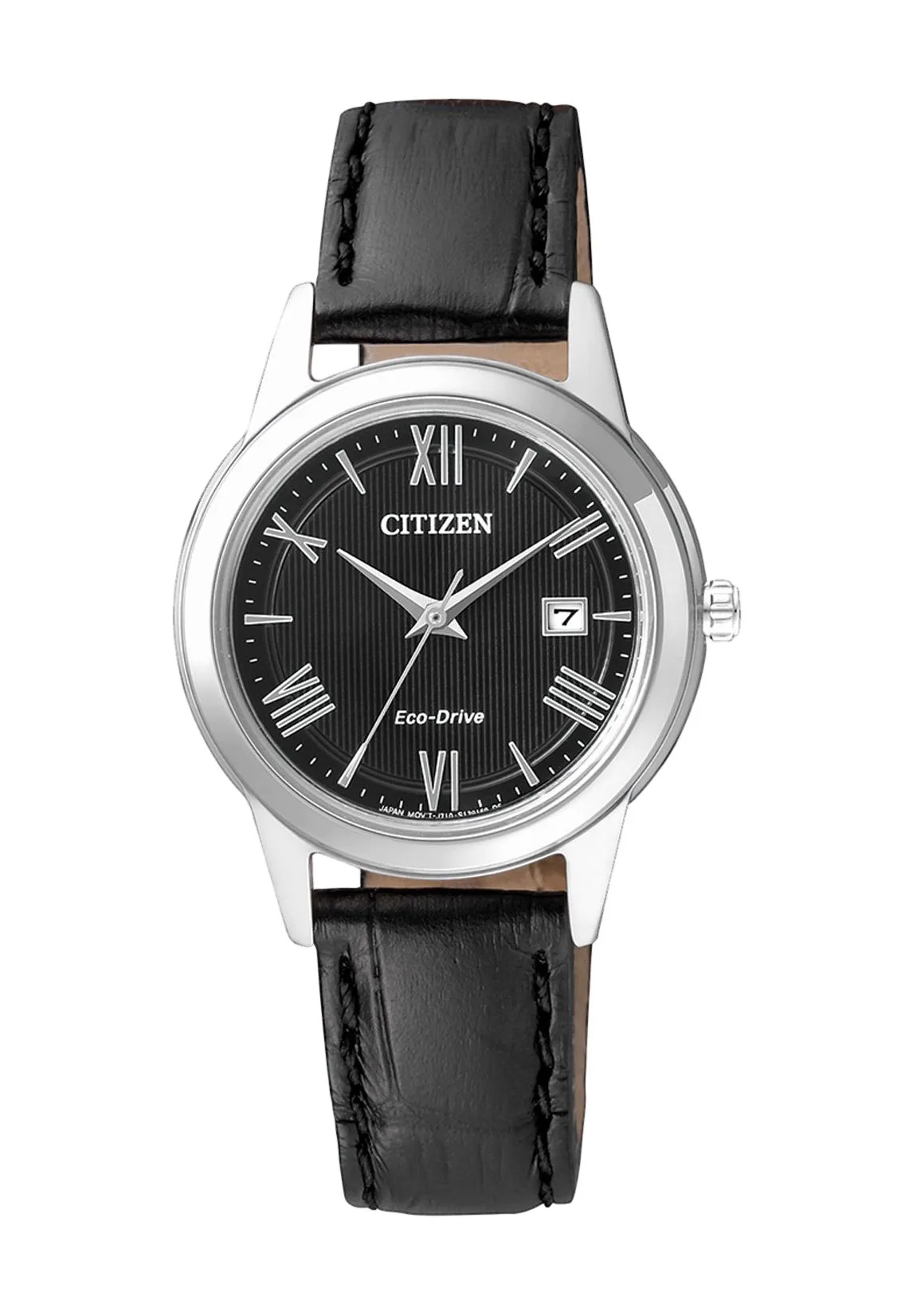 Klassische Eco-Drive Lederuhr
