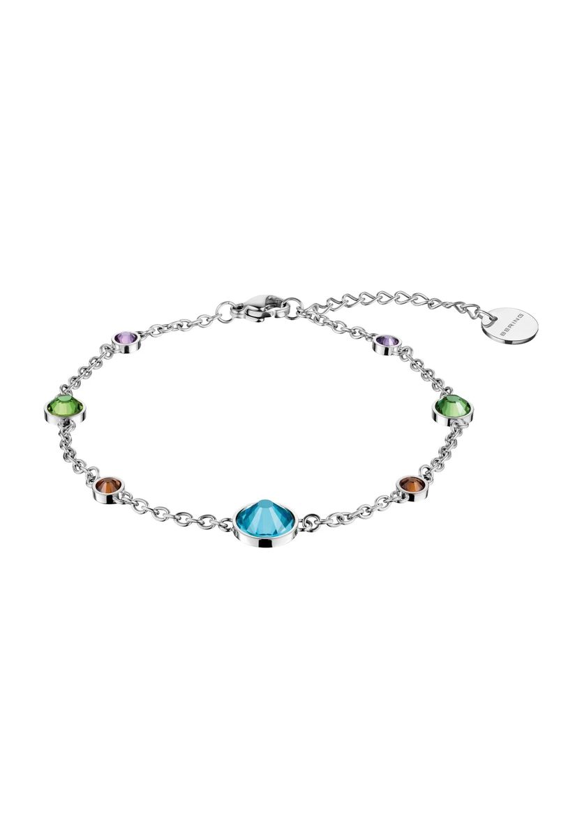 Filigranes Gliederkettenarmband mit bunten Steinen