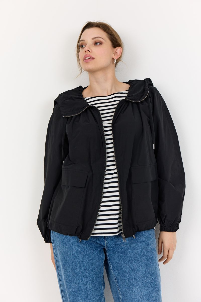 Weite Utility-Jacke mit Kapuze