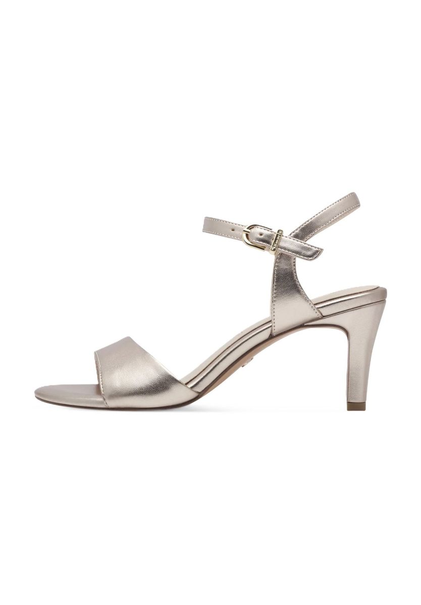 Elegante Metallic-Sandalen mit Knöchelriemen