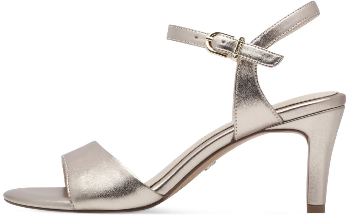 Elegante Metallic-Sandalen mit Knöchelriemen