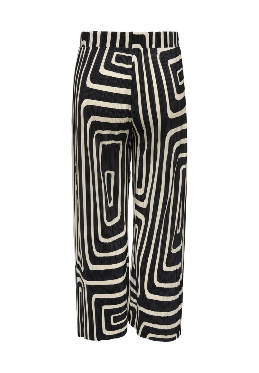Grafische Plissee-Hose mit weitem Bein