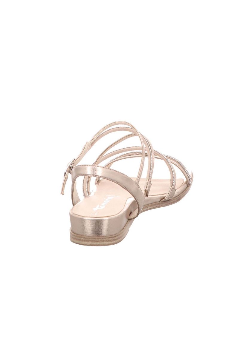 Elegante Metallic-Riemchensandalen mit Keilabsatz