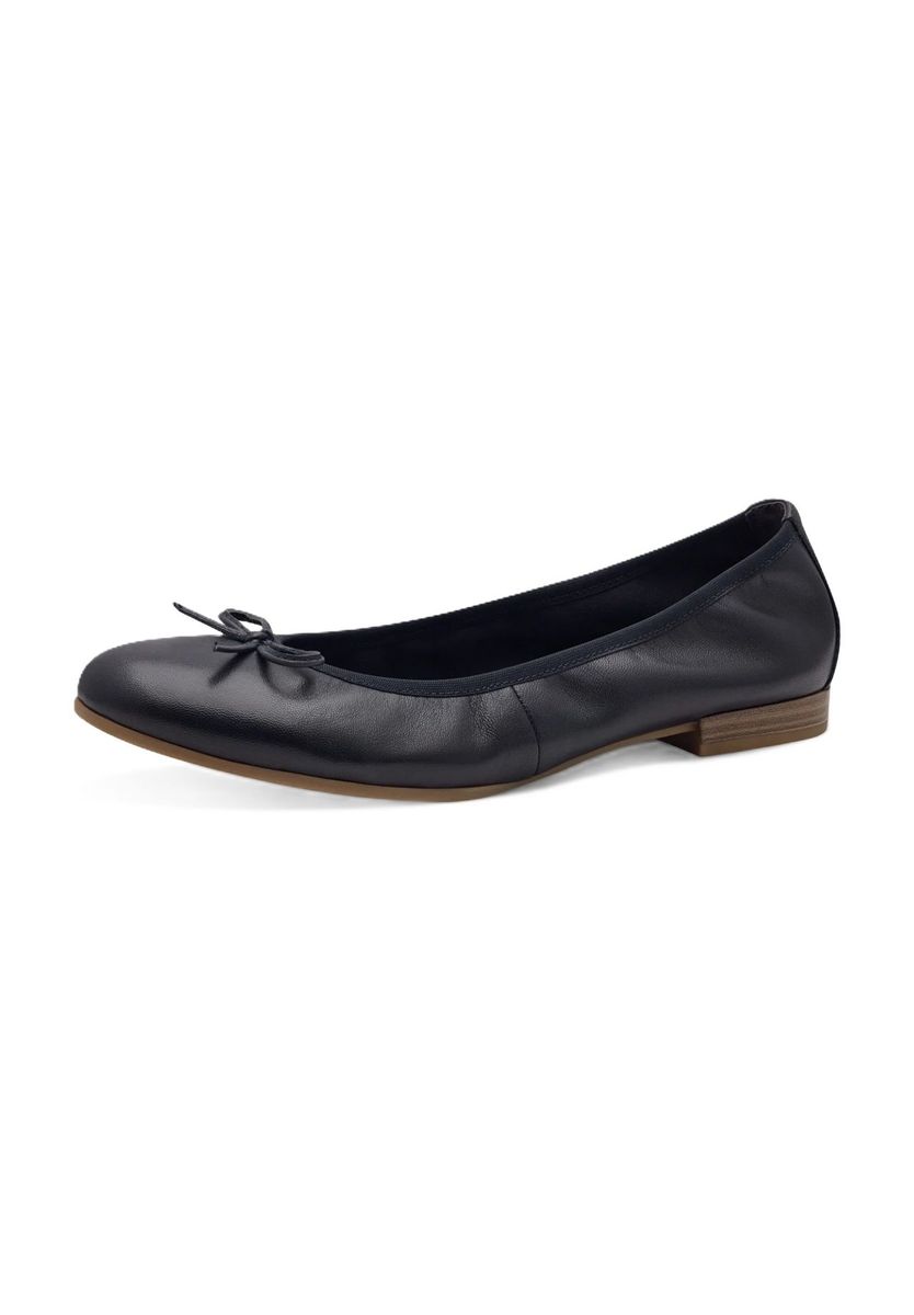 Klassische Leder-Ballerinas mit Schleife