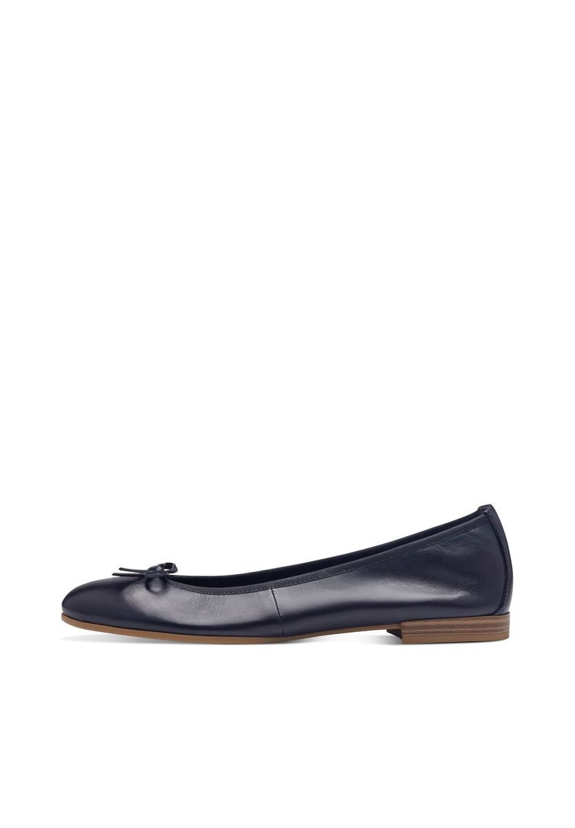 Klassische Leder-Ballerinas mit Schleife