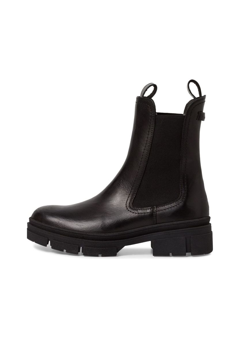 Leder-Chelsea-Boots mit Plateausohle