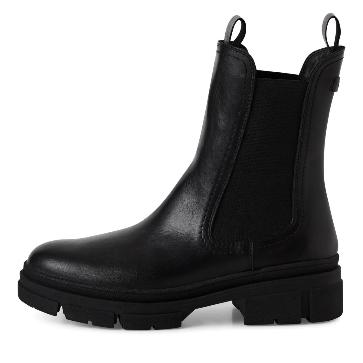 Leder-Chelsea-Boots mit Plateausohle