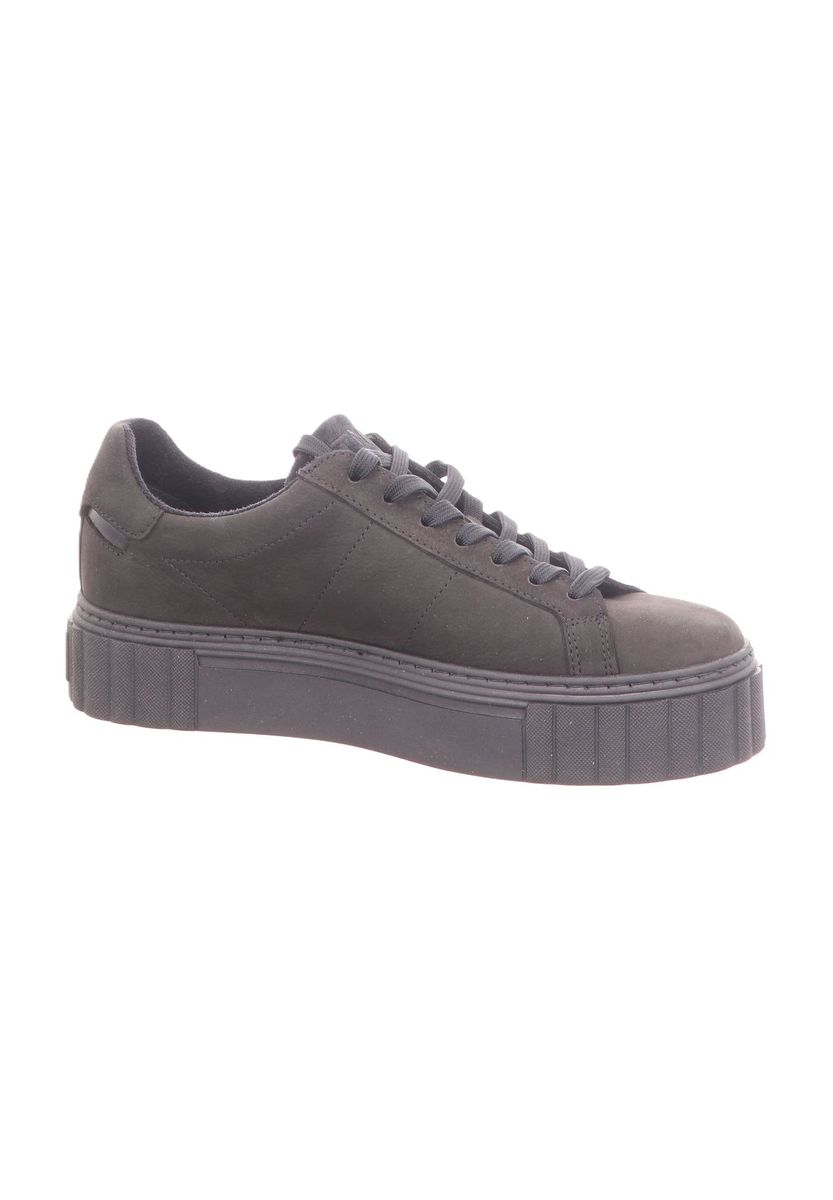 Einfarbige Plateau-Sneaker aus Leder