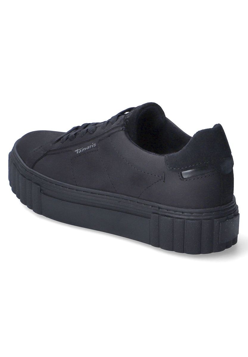 Einfarbige Plateau-Sneaker aus Leder