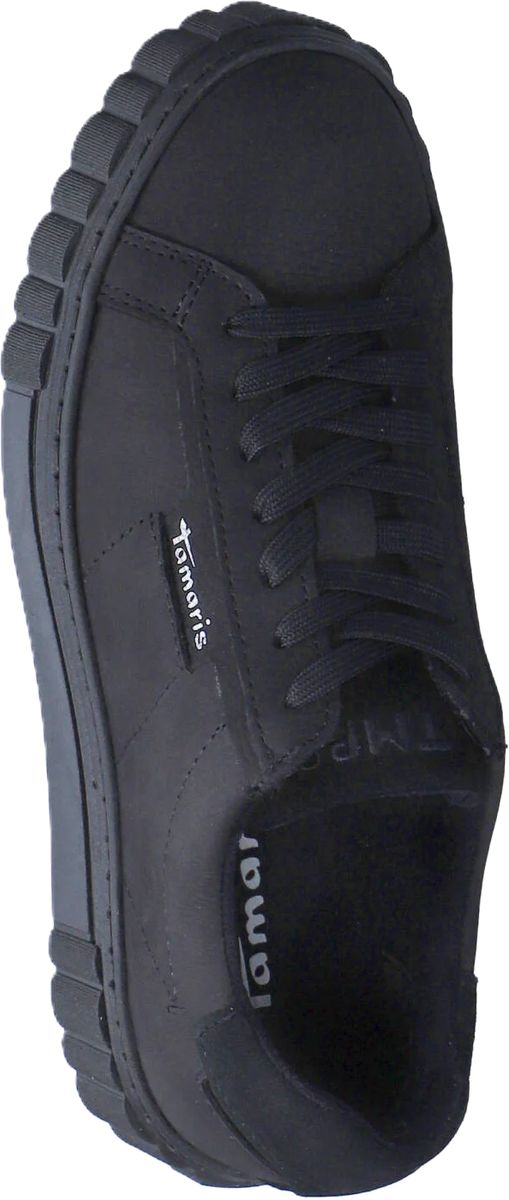 Einfarbige Plateau-Sneaker aus Leder