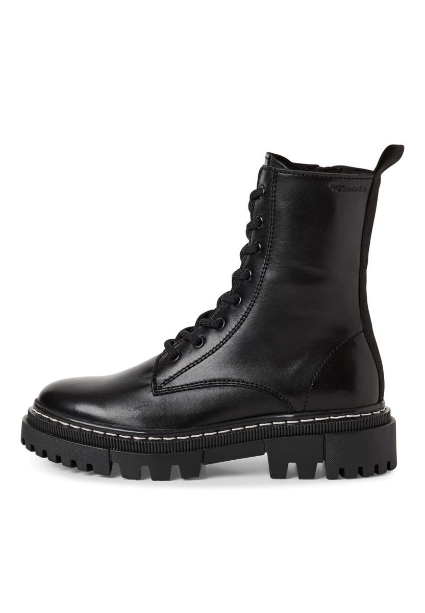 Robuste Leder-Schnürstiefeletten