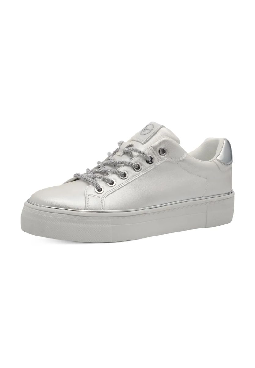 Plateausneaker zum Schnüren in Metallic-Optik