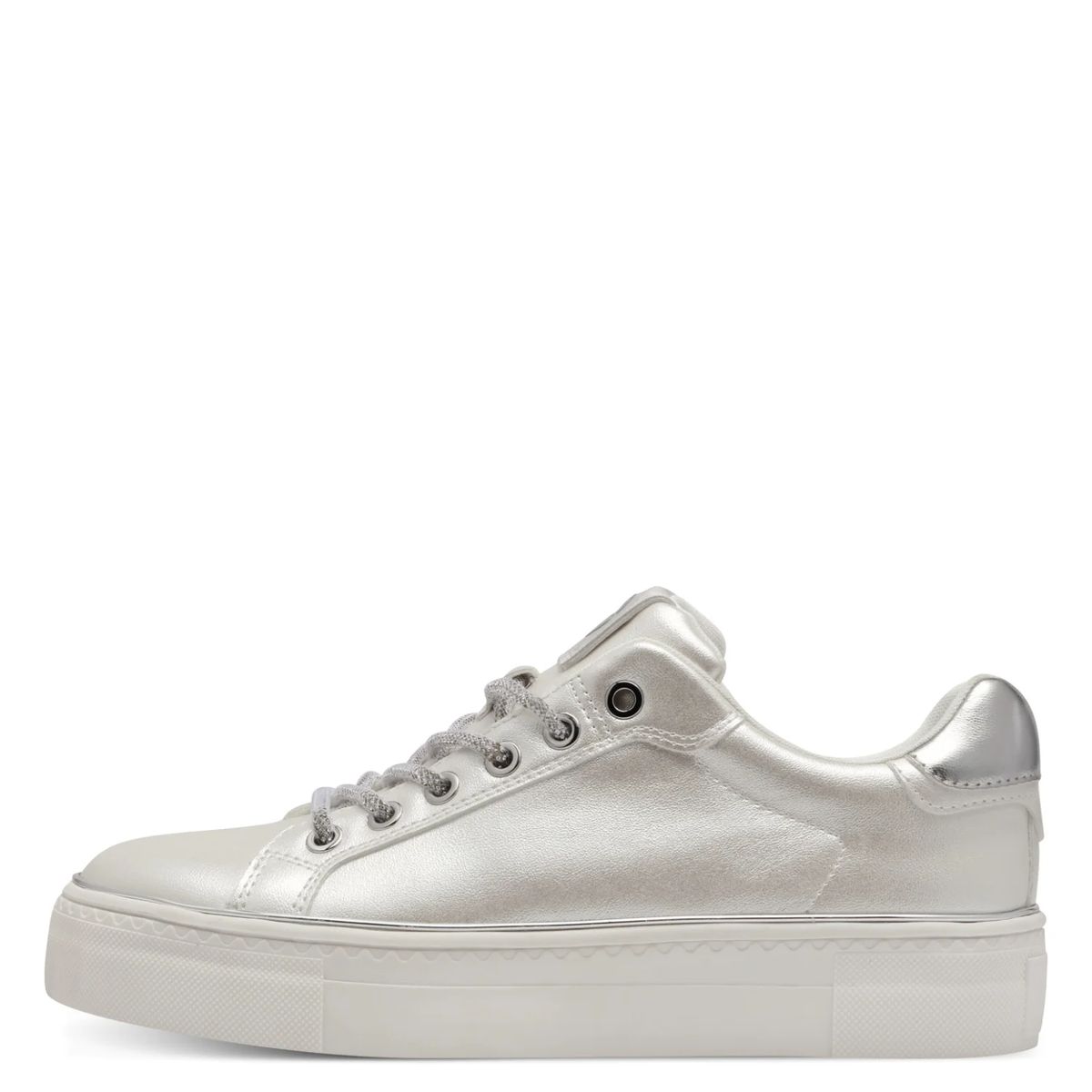 Plateausneaker zum Schnüren in Metallic-Optik