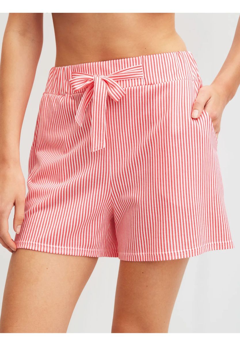 Gestreifte Lounge-Shorts mit Bindeband