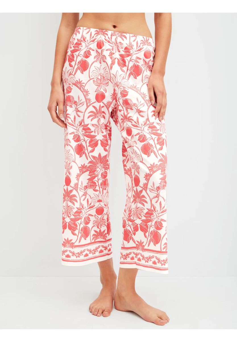 7/8 Loungewear-Hose mit Tropen-Print