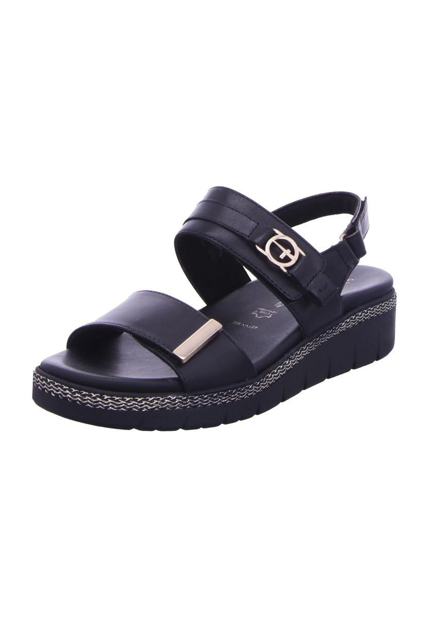 Verstellbare Plateau-Sandalen aus Leder